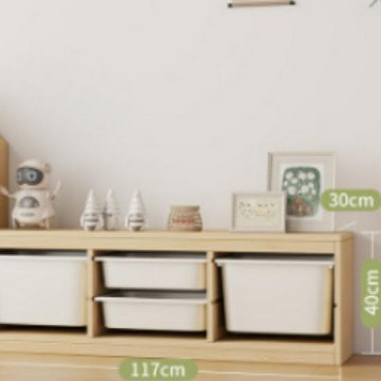 Children's Solid Wood Toy & Book Storage Shelf and Cabinet