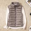 Winter Warm Vest Jacket Black Stand Collar Winter Sleeveless Vests Short Vest White Duck Down Jacket Female Waistcoat Gilet Vest