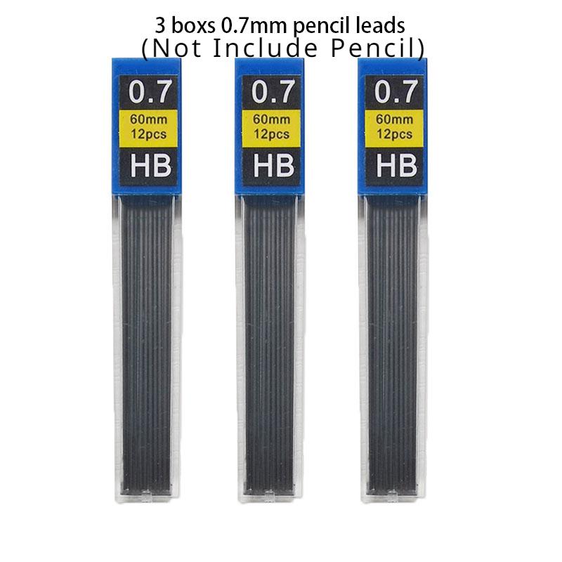 1/2/3 PCS Metal Drawing Pencils 0.3 0.5 0.7 mm HB Art Sketch Writing Mechanical Pencil Leads School Office Supplies Stationery