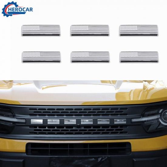 Chrome Front Grille Letters Cover Trim Guard Cap For Ford Bronco Sport -2025