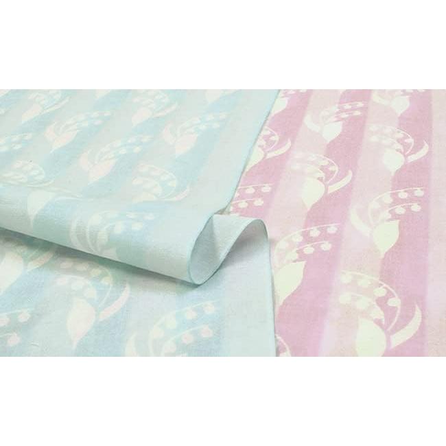 Sen no Anbo Tenugui "Stripe Lily of the Valley Pink" Hand-dyed 100% Cotton Tokuoka Made in Japan 35cm x 100cm Lily of the Valley Flower of Happiness