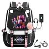 K-pop Demon Hunter Girl Group Backpack with Pompom - School and Campus Edition