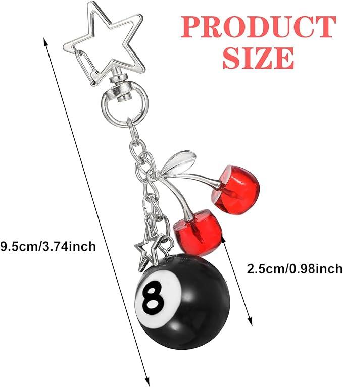 Cherry Pendant Keychain Cherry Billiards Resin Car Key Accessories Couple Family Keychain Pendant