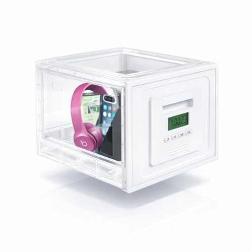 

ARCMAX [Recommended by Organizing Professionals] Time Locking Container, Smartphone Lock Box with Key, Storage Box, Digital Detox, Exam Preparation, L