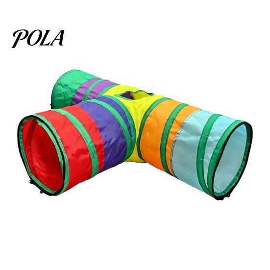 Cat Rolling Tunnel Rainbow Toy, Collapsible Hide with Peek Hole, Zippered Interactive Toy Modular Tunnels, Can Be Freely Combined for Indoor