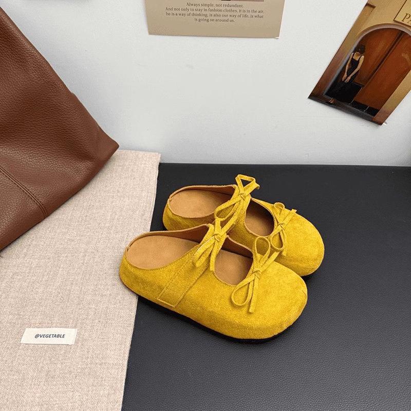 Fashion Women Summer Shoes 2025 Summer New Round Toe Vintage Non Slip Height Increase Slippers Fashion Bow-knot Outdoor Baotou Sandals