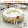 Scratch Resistant Cat Bed Four Seasons Rattan Woven Removable Washable Upholstery Floor Sleeping Pet House Supplies For Cats