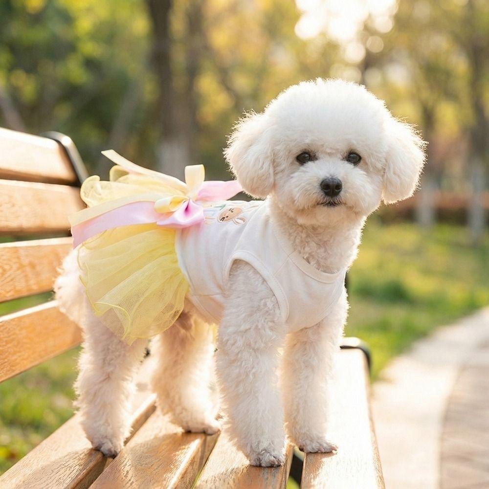 Rabbit Pattern Pet Princess Dress Soft Pet Spring Dress Easter Dog Puffy Skirt  Easter Sunday