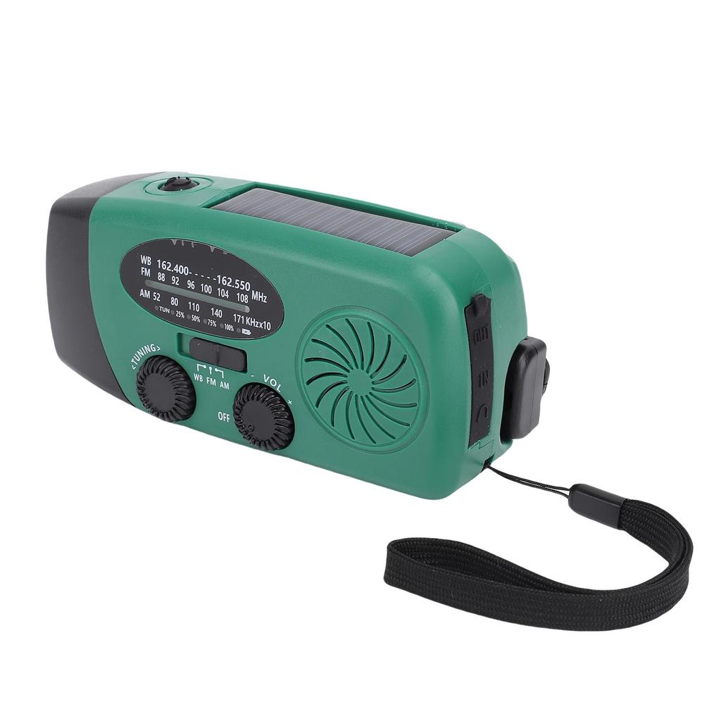 Solar Emergency Hand Crank Weather Radio LED Lighting SOS Alarm Portable Power Bank AM FM WB Weather Radio
