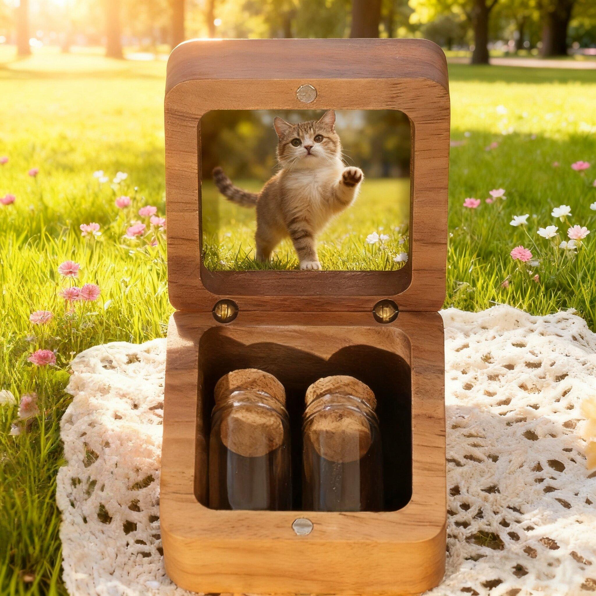 Pet Hair Commemorative Box Dog Cat Death Remembrance of Death Tooth Preservation Collection Bottle Photo Customized Engraving