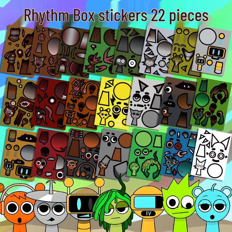 

Ритм-бокс Sprunki Игровые наклейки Сделай сам Развивающая игрушка Книга для детей