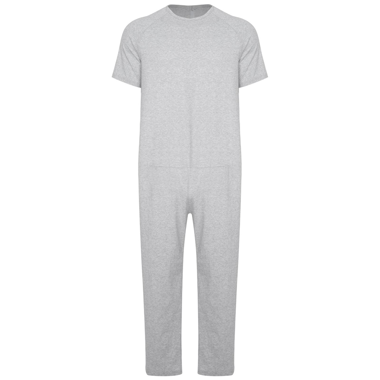 

Mens Solid Color Round Neck Short Sleeve Back Zip Jumpsuit Adaptive Clothing Dementia Special Needs M