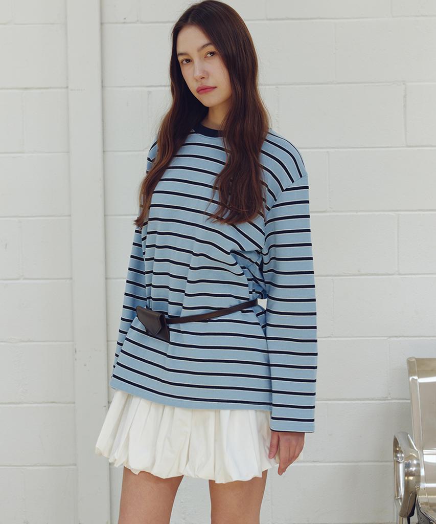 J By Lara Banding Detail Balloon Mini Skirt_White