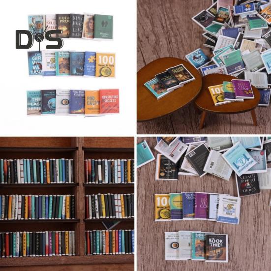 Мини-книжный шкаф с 80 крошечными моделями книг, деревянная миниатюрная книжная полка, шкаф для книжной витрины, облегчение стресса и тревоги, украшение для рабочего стола, подарок на день рождения