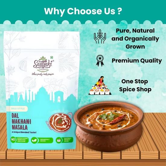 Saatyaki Naturals Dal Makhani Masala -100gm | Authentic North Indian Spice Blend for Rich & Creamy Dal and Paneer Makhani Dishes| Homemade Style