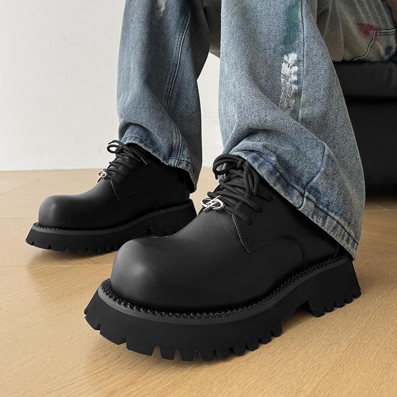 Sommer neue Derby Plateau Erhöhung Britischer Stil Kleine Lederschuhe Studenten Freizeitschuhe