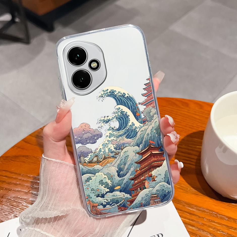 For Honor 400 Pro Lite 5G Case Pretty Flowers Transparent TPU Bumper Protective Cover For Honor400Pro Fundas Honor400Lite Coque