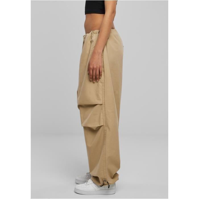 Pantalon parachute - Urban Classics - Wetsand - Beige - Femme - Coupe loose