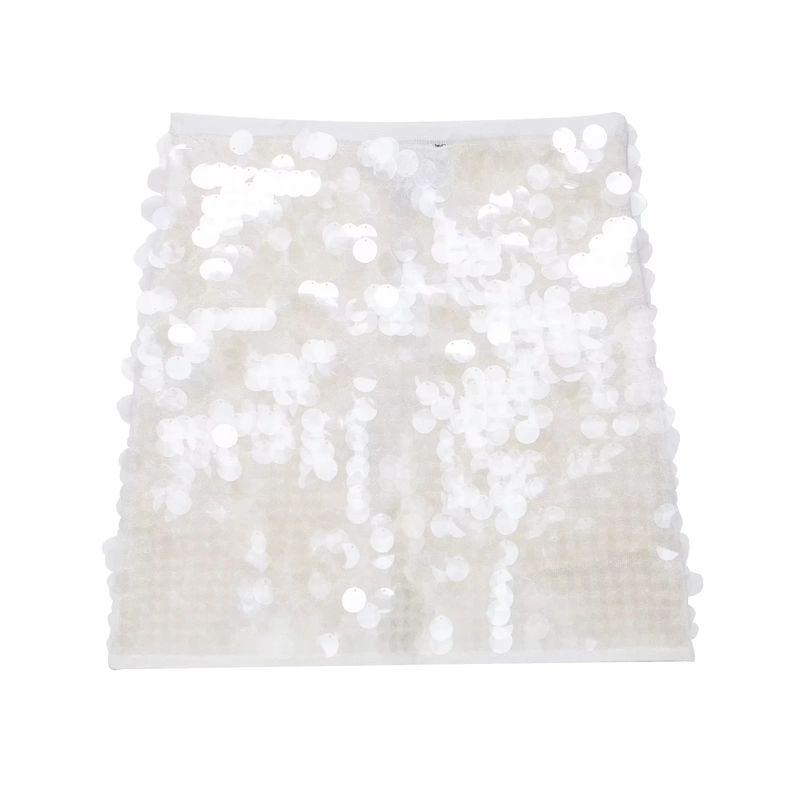 Summer New Product Women's Clothes French Style Design Short Mini Skirt with Lining Beads Decoration 3920221