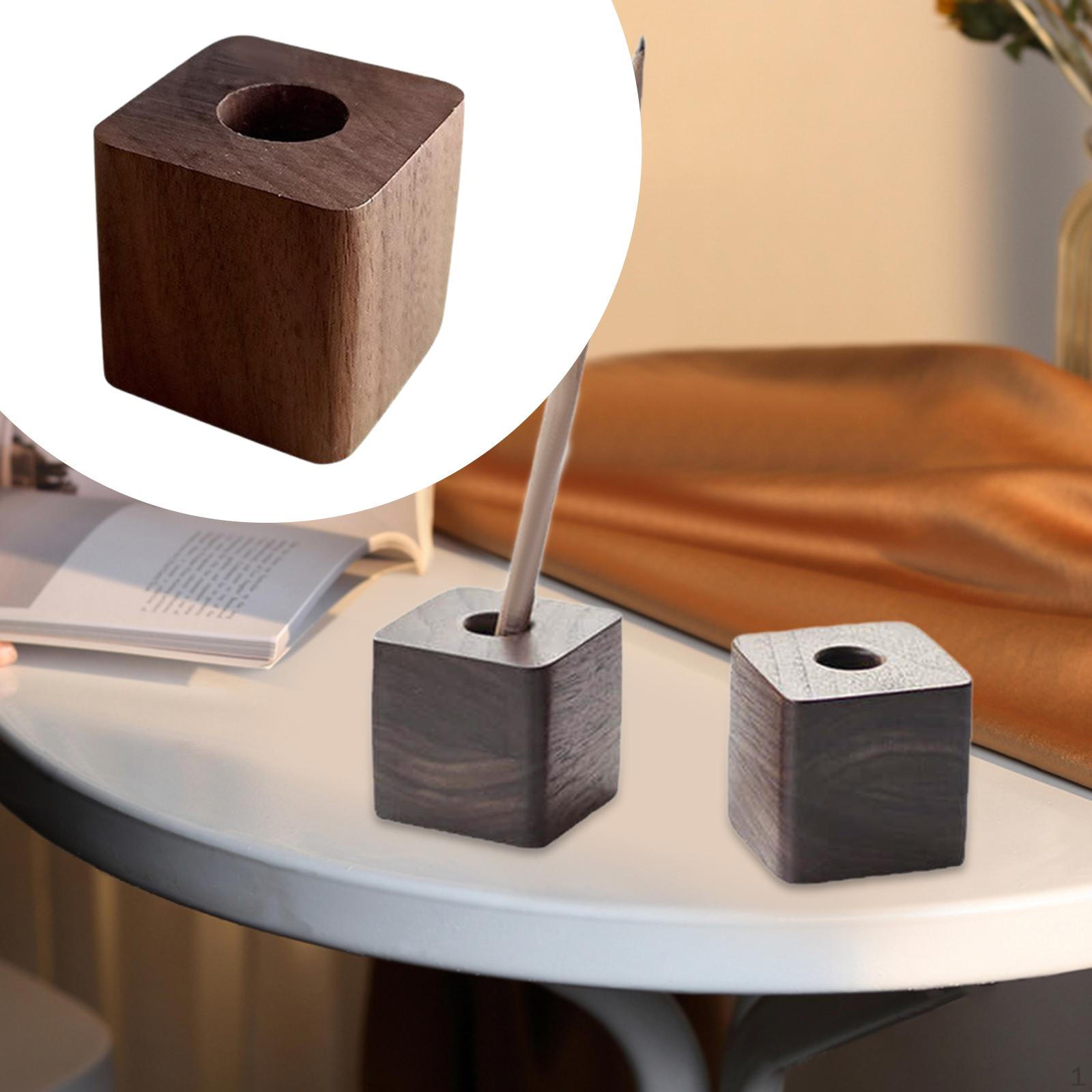 

Подставка для ручек, квадратный держатель, настольный органайзер, одинарный для настольной зубной щетки Deep Brown 3.5x3.5cm