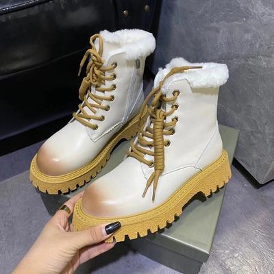 Fashion 2024 Winter Ankle Woman Short Boots Round Head Thick Heel Fashion Platform Women Cotton Shoes Plus Velvet Warm Female Snow Boots