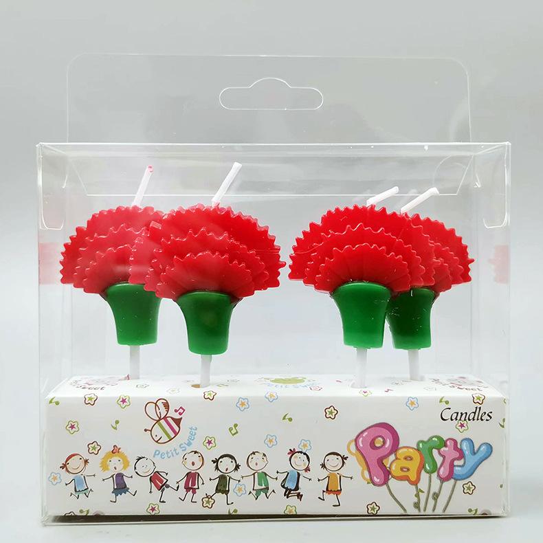 

Креативное украшение для торта на День матери, имитированная свеча-гвоздика, набор свечей для вечеринки с фантазийными цветами на день рождения