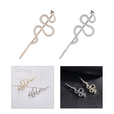 Metallic Style Curved Snake Shape Hair Clip Summer Headwear for Woman Birthday Party Carnivals Non-slip Hairpin