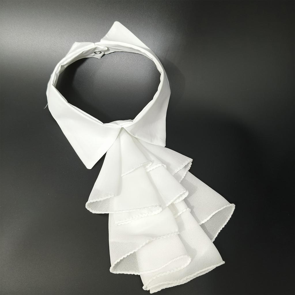 Fashion Detachable Shirt Collar Accessory Victorian Layered Ruffled Front Lapel False Collar Blouse Top for Women Favor