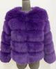 Kurzer Wintermantel aus Kunstfuchs für Damen - Europäischer & Amerikanischer Stil, Langärmelig