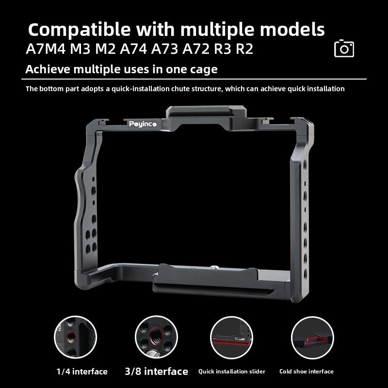 Sony A7m4 Kamerakäfig aus Aluminiumlegierung, kompaktes Rig für professionelle Filmproduktion und Vlogging