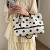 Nova Bolsa de Ombro Casual com Bolinhas Bolsa Mensageiro para o Trabalho Bolsa Almofada Bolsa de Lona Baguete Feminina