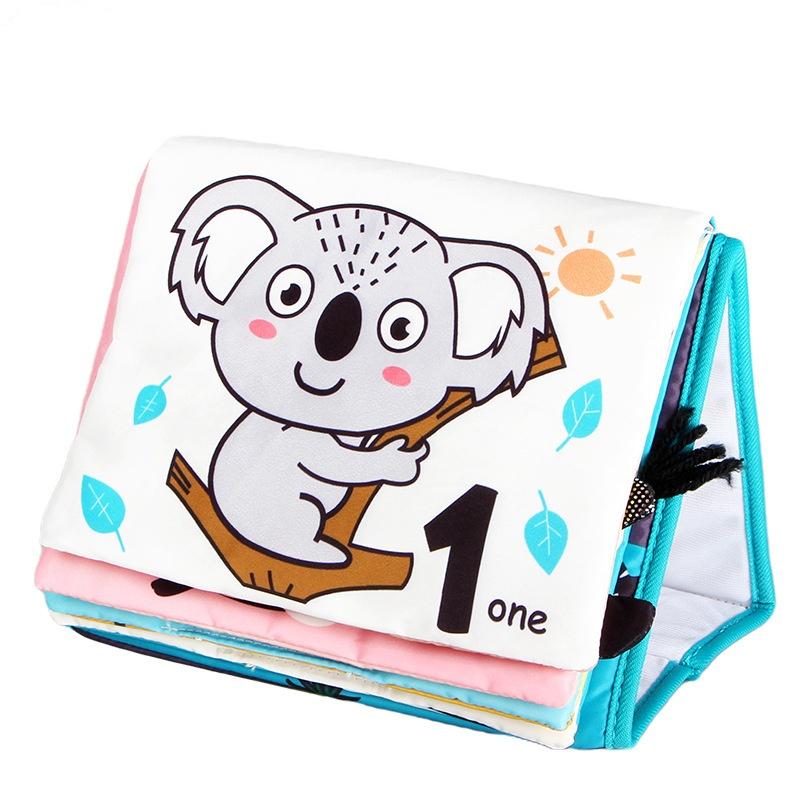 

Early Learning Baby Animal Calendar Cloth Book Toy With Sound Paper Design синій