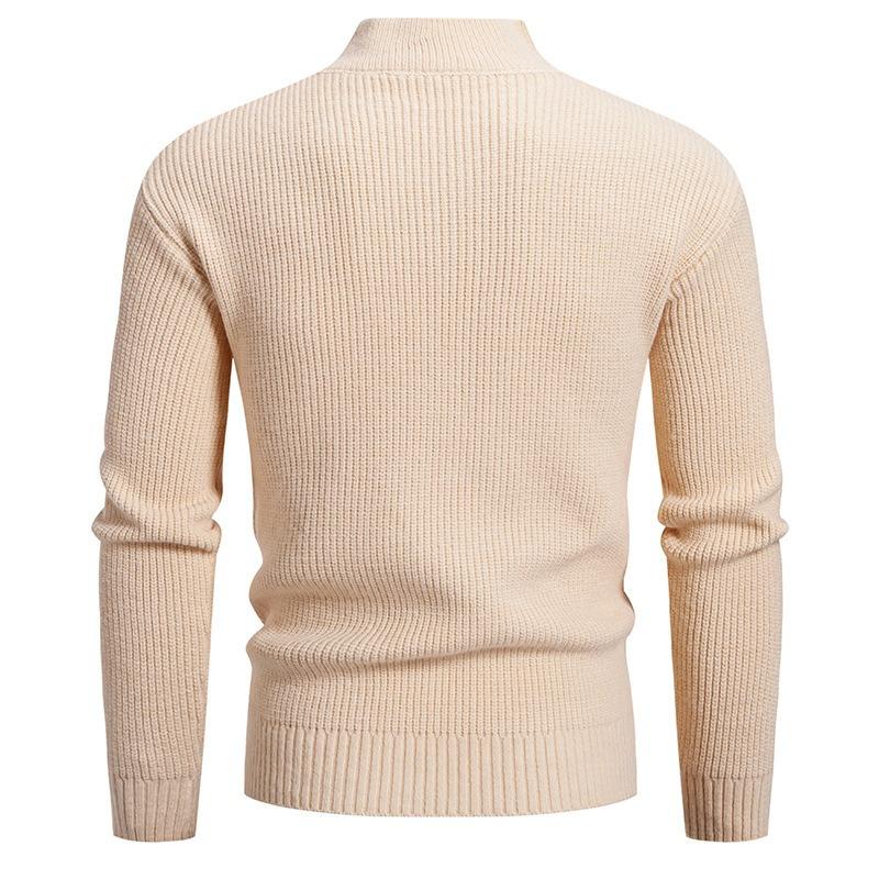 Men S Casual Loose Stand Collar Knit Sweater Autumn Winter