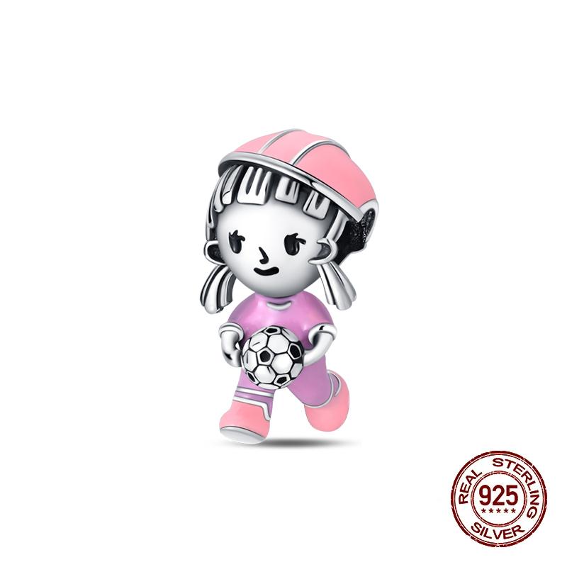 Sports Series Charm Jewelry Football Beads 100% Copper Pendant Fit 3Mmoriginal Bracelets Diy Souvenir Gift