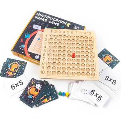 Dřevěná montessori násobilka desková hra pro děti výukové vzdělávací hračky matematika počítání sto desková interaktivní hra pro myšlení