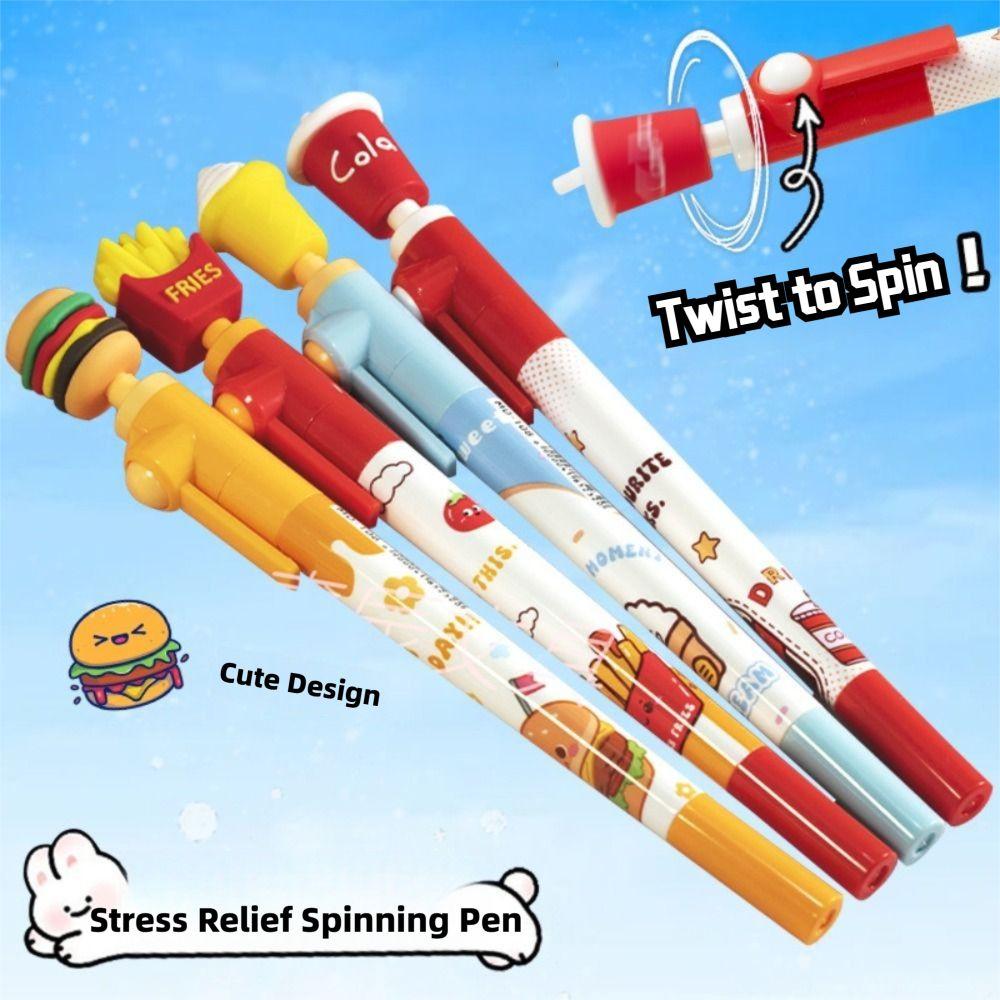 

1/4 pcs Quick-drying Hamburger Gel Pen Cartoon Black Pen New Question Pen School French fries