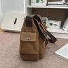 Canvas Bag Business Shoulder Crossbody Bag Large Capacity Lightweight Contrast Color Student Bag