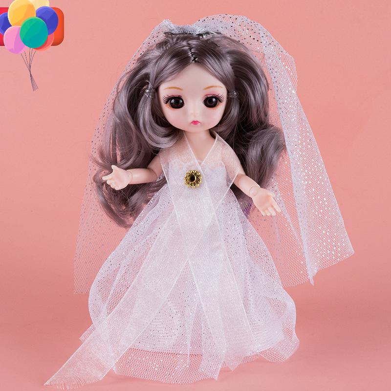 17CM Mini Bevegelig 13 Leddet Dukke Jenter Leketøy 3D Store øyne BJD Princess Full Drakter Kjoler Samling Barnedukkegave