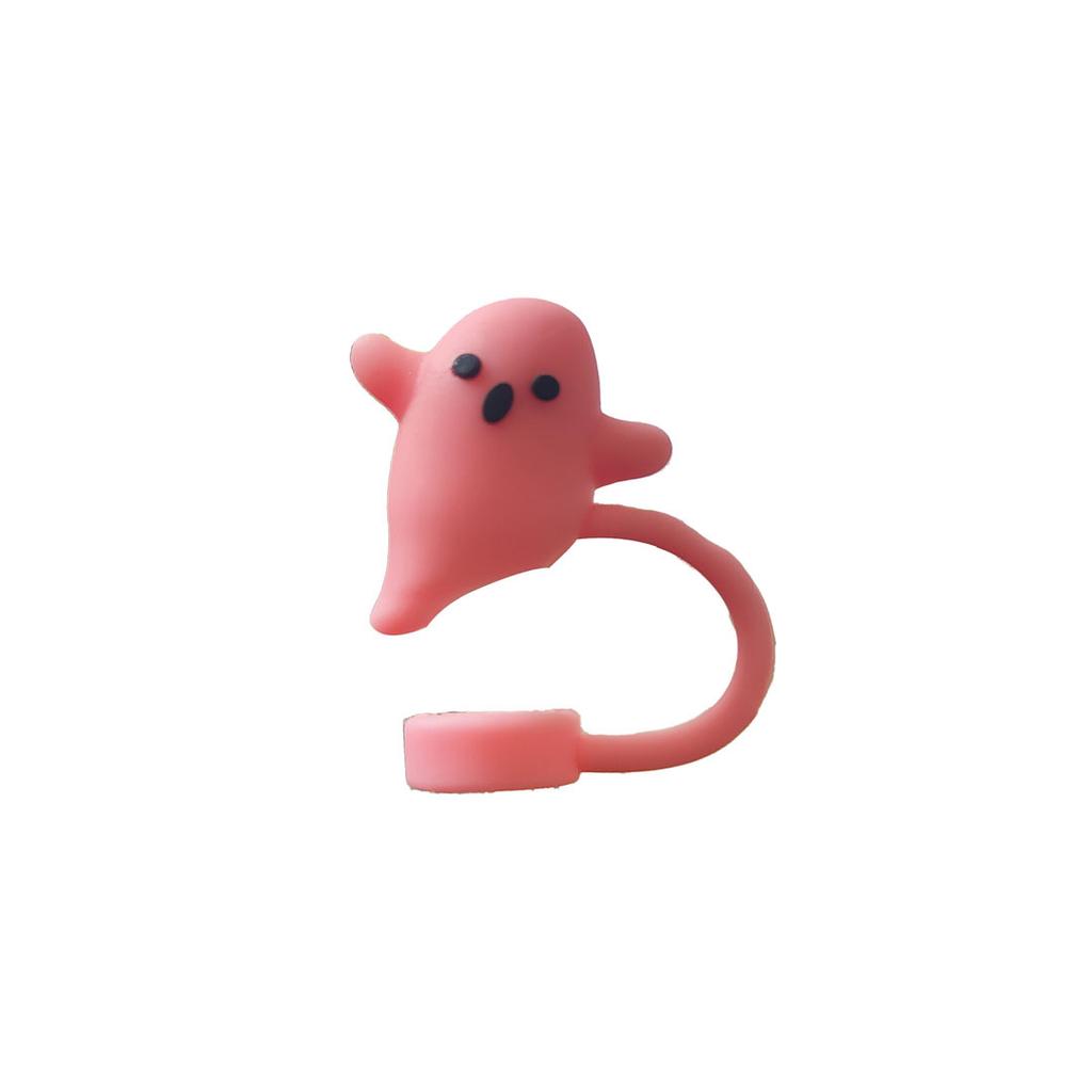 Cute Ghost Straw Covers Cap Compatible With Stanley Cup Silicone Reusable Drinking Straw Topper Accessories Halloween Gifts