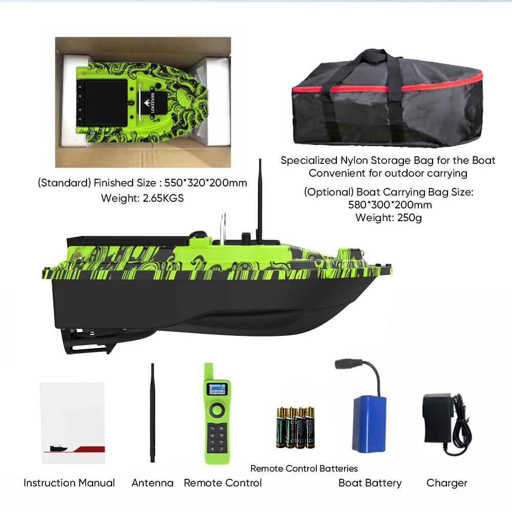 LOKEEVAN D32ED GPS Fishing Bait Boat 12000mAh GPS+Beidou Dual System 500m Remote Control Distance