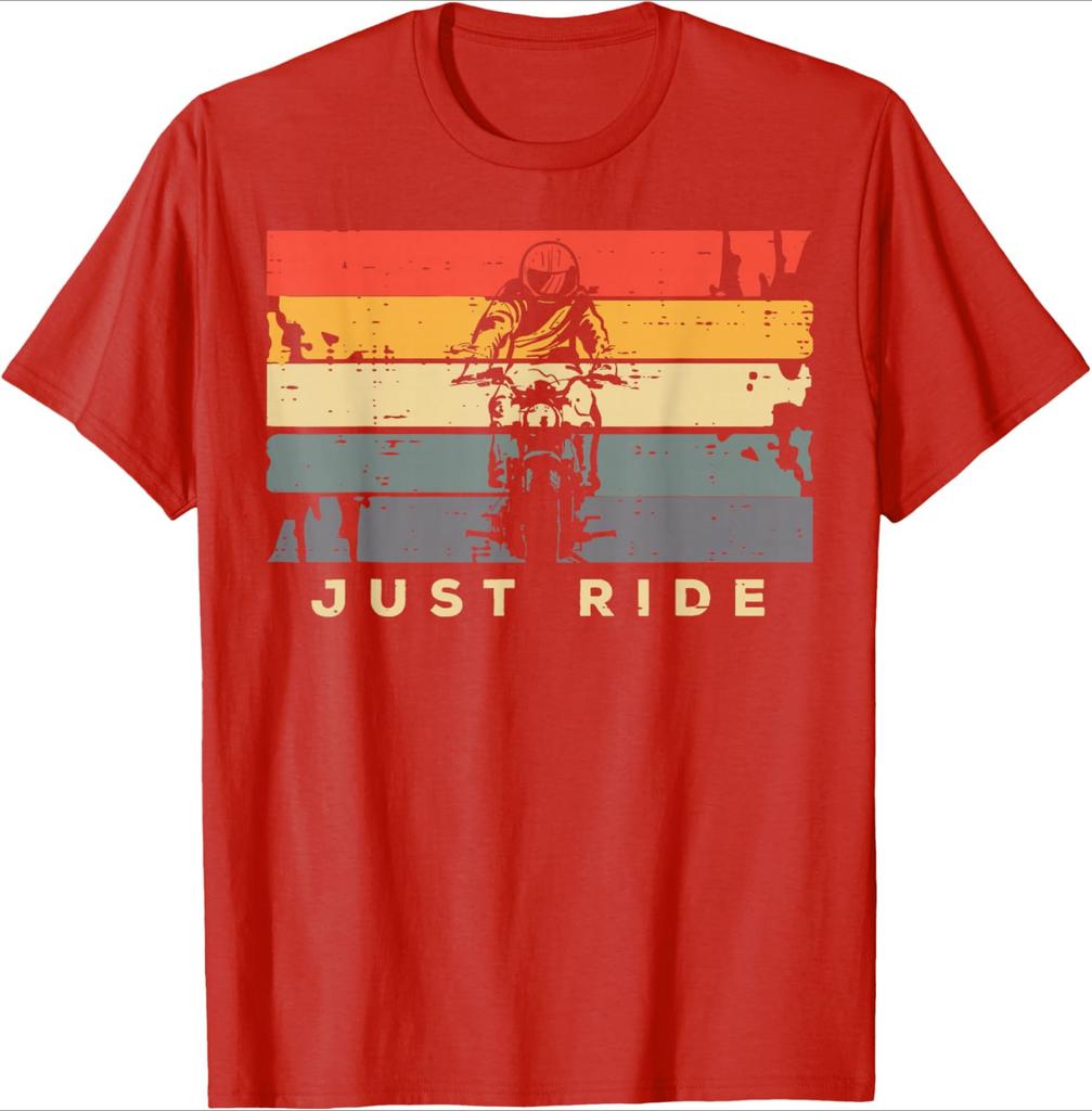 Just Ride Motorcycle Biker Retro Motorbike Design100 Cotton Summer Oneck Short Sleeve Casual Printed Mens Tshirt