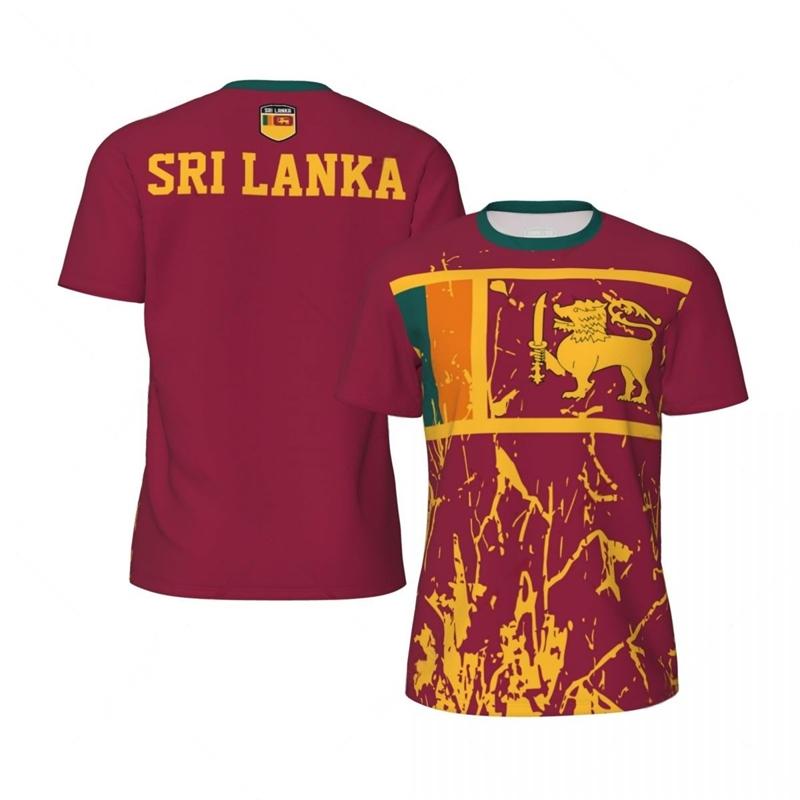 

Sri Lanka Flag Graphic Mens Football Jersey Fashion National Emblem 3D Printed Sports T Shirt Casual Oversized Breathable Tees S