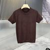 Men's Stretch Bottoming Sweater Half-sleeve Trendy Simple Autumn Winter Solid Color Knitted Short-sleeve