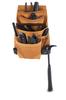 AWP Genuine Leather Premium Tool Organizer for Fits Work Belts up to 3 Inches Professional Toolbox for Efficient Tan Pouch, Multi-Pocket Electricians,