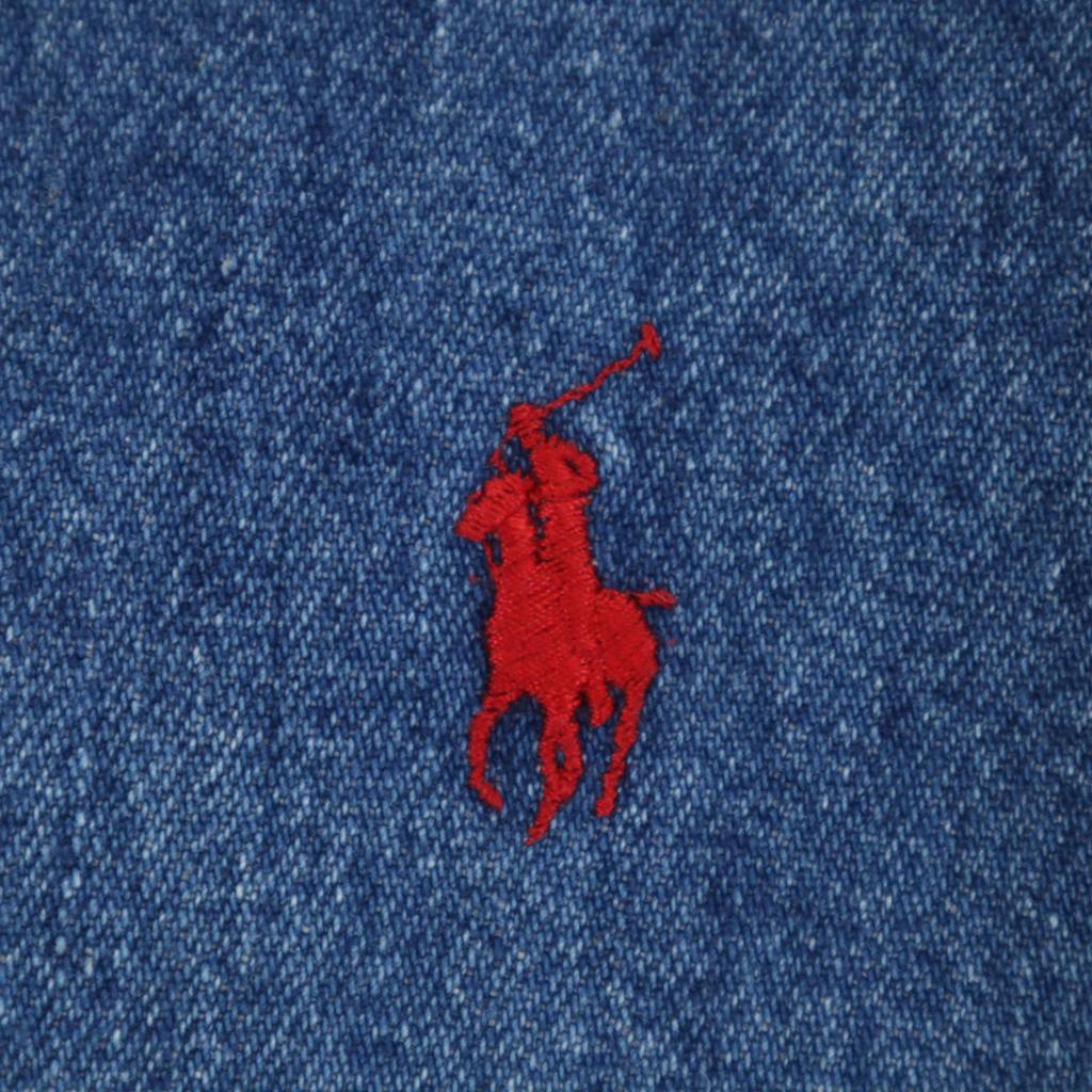 POLO COUNTRY RALPH LAUREN 80s 90s Old Long Sleeve Denim Shirt M Blue Men's Used