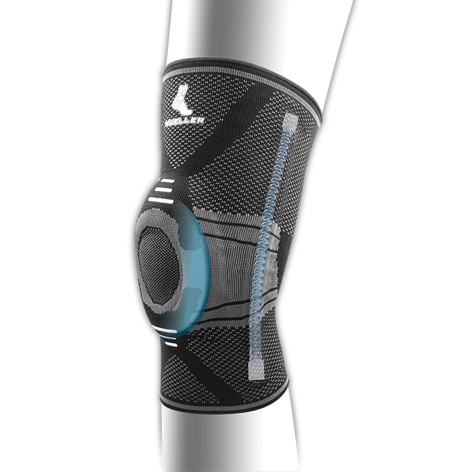 

Mueller Omniforce Knee Stabilizer Large circumference Authentic Japanese Product KS700, (Knee 40-45cm), Ambidextrous, Black/Gray, 55693,