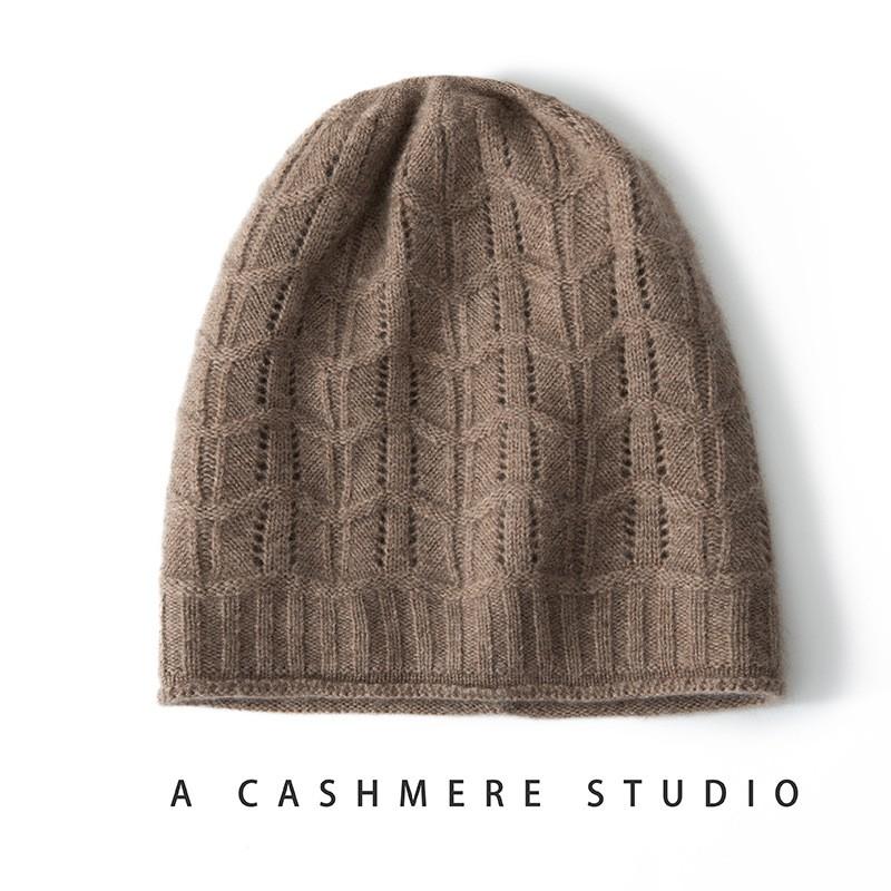 Warm Cashmere Beanie Hat Men Women Thick Knit Winter Cap Solid Color Ribbed Cuff One Size Fits All