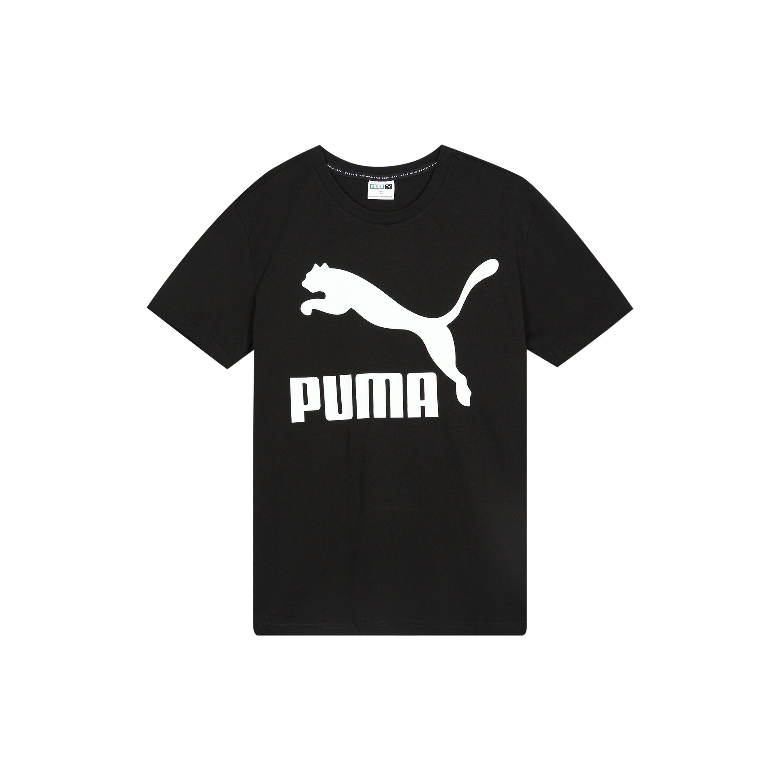 PUMA Casual Sports Round Neck Breathable Short Sleeve Black Men s 596535-01 L