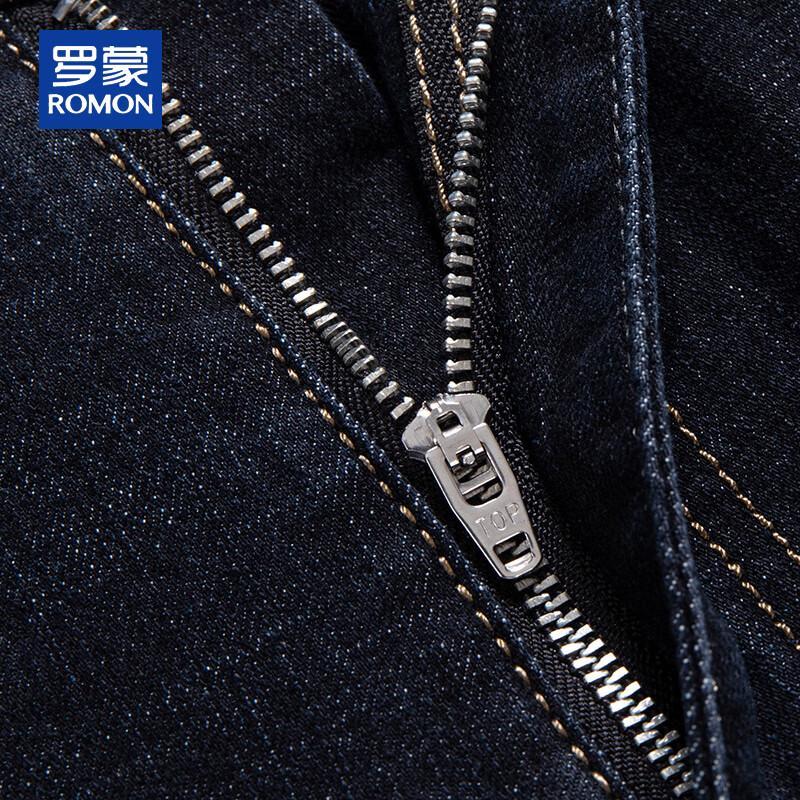 ROMON Men's Straight Loose Fit Business Casual Jeans