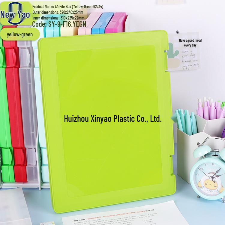 Large Capacity A4 File Box with Pen Slot & Clipboard for A5 Paper Storage